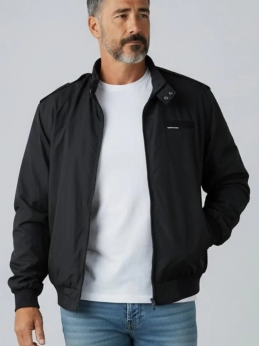 Members Only Iconic Racer Jacket Men's LARGE Bomber Jacket Black